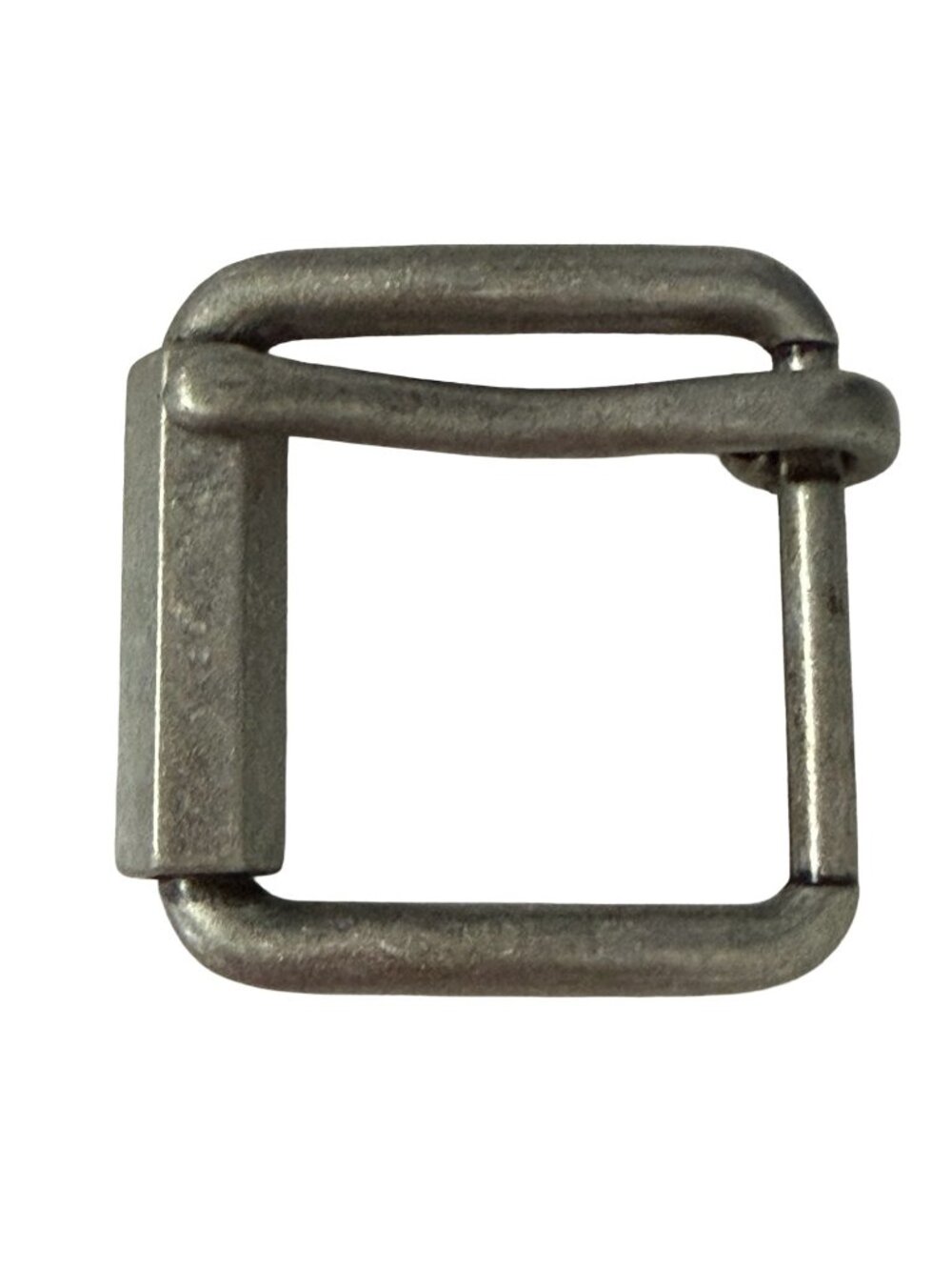 Vintage Metal Roller Buckle Stamped 9519 Gray Square Belt Hardware 2 Inch